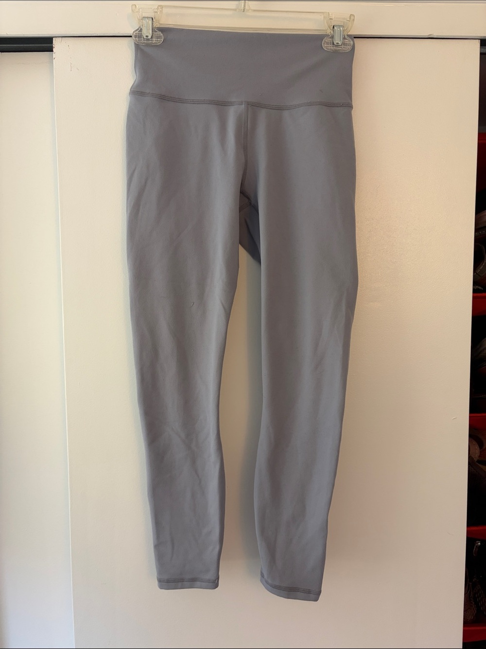 High-Waist Gray Capri Leggings